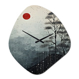 Japon Art Serene Zen Minimalism III - Asymmetric Metal Wall Clock
