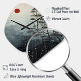 Japon Art Serene Zen Minimalism III - Asymmetric Metal Wall Clock