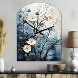 Japon Art Blue Serene Zen Minimalism Landscape II - Asymmetric Metal Wall Clock