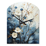 Japon Art Blue Serene Zen Minimalism Landscape II - Asymmetric Metal Wall Clock