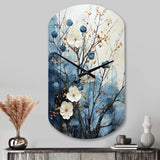 Japon Art Blue Serene Zen Minimalism Landscape II - Asymmetric Metal Wall Clock