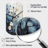 Japon Art Blue Serene Zen Minimalism Landscape II - Asymmetric Metal Wall Clock