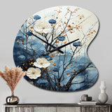 Japon Art Blue Serene Zen Minimalism Landscape II - Asymmetric Metal Wall Clock