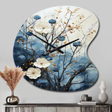 Japon Art Blue Serene Zen Minimalism Landscape II - Asymmetric Metal Wall Clock