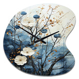 Japon Art Blue Serene Zen Minimalism Landscape II - Asymmetric Metal Wall Clock