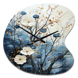 Japon Art Blue Serene Zen Minimalism Landscape II - Asymmetric Metal Wall Clock