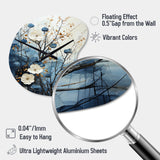 Japon Art Blue Serene Zen Minimalism Landscape II - Asymmetric Metal Wall Clock