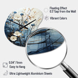 Japon Art Blue Serene Zen Minimalism Landscape II - Asymmetric Metal Wall Clock