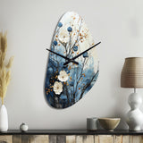 Japon Art Blue Serene Zen Minimalism Landscape II - Asymmetric Metal Wall Clock