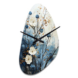 Japon Art Blue Serene Zen Minimalism Landscape II - Asymmetric Metal Wall Clock