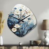 Japon Art Blue Serene Zen Minimalism Landscape II - Asymmetric Metal Wall Clock