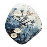 Japon Art Blue Serene Zen Minimalism Landscape II - Asymmetric Metal Wall Clock