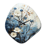 Japon Art Blue Serene Zen Minimalism Landscape II - Asymmetric Metal Wall Clock