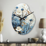Japon Art Blue Serene Zen Minimalism Landscape II - Asymmetric Metal Wall Clock