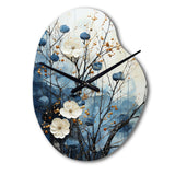 Japon Art Blue Serene Zen Minimalism Landscape II - Asymmetric Metal Wall Clock