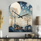 Japon Art Blue Serene Zen Minimalism Landscape III - Asymmetric Metal Wall Clock