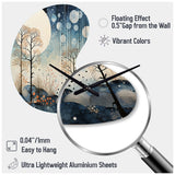 Japon Art Blue Serene Zen Minimalism Landscape III - Asymmetric Metal Wall Clock