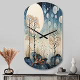 Japon Art Blue Serene Zen Minimalism Landscape III - Asymmetric Metal Wall Clock