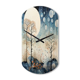 Japon Art Blue Serene Zen Minimalism Landscape III - Asymmetric Metal Wall Clock