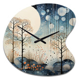 Japon Art Blue Serene Zen Minimalism Landscape III - Asymmetric Metal Wall Clock