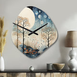 Japon Art Blue Serene Zen Minimalism Landscape III - Asymmetric Metal Wall Clock