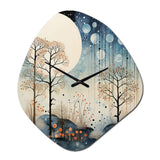 Japon Art Blue Serene Zen Minimalism Landscape III - Asymmetric Metal Wall Clock