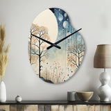 Japon Art Blue Serene Zen Minimalism Landscape III - Asymmetric Metal Wall Clock