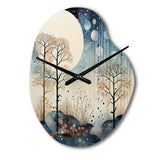 Japon Art Blue Serene Zen Minimalism Landscape III - Asymmetric Metal Wall Clock