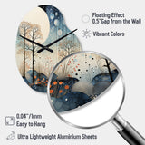 Japon Art Blue Serene Zen Minimalism Landscape III - Asymmetric Metal Wall Clock