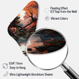 Japon Art Shrine At Twilight II - Asymmetric Metal Wall Clock
