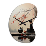Japon Art Tea Ceremony II - Asymmetric Metal Wall Clock