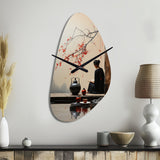 Japon Art Tea Ceremony II - Asymmetric Metal Wall Clock