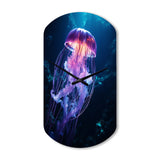 Ethereal Glow Jellyfish I - Asymmetric Metal Wall Clock