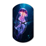 Ethereal Glow Jellyfish I - Asymmetric Metal Wall Clock