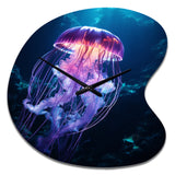 Ethereal Glow Jellyfish I - Asymmetric Metal Wall Clock