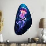 Ethereal Glow Jellyfish I - Asymmetric Metal Wall Clock