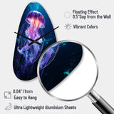 Ethereal Glow Jellyfish I - Asymmetric Metal Wall Clock