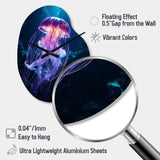 Ethereal Glow Jellyfish I - Asymmetric Metal Wall Clock