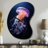 Ethereal Glow Jellyfish II - Asymmetric Metal Wall Clock