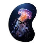 Ethereal Glow Jellyfish II - Asymmetric Metal Wall Clock