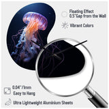Ethereal Glow Jellyfish II - Asymmetric Metal Wall Clock