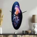 Ethereal Glow Jellyfish II - Asymmetric Metal Wall Clock