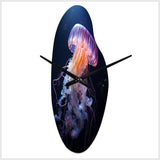 Ethereal Glow Jellyfish II - Asymmetric Metal Wall Clock
