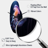 Ethereal Glow Jellyfish II - Asymmetric Metal Wall Clock
