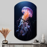 Ethereal Glow Jellyfish II - Asymmetric Metal Wall Clock
