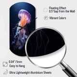 Ethereal Glow Jellyfish II - Asymmetric Metal Wall Clock