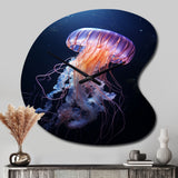 Ethereal Glow Jellyfish II - Asymmetric Metal Wall Clock