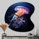 Ethereal Glow Jellyfish II - Asymmetric Metal Wall Clock