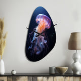 Ethereal Glow Jellyfish II - Asymmetric Metal Wall Clock
