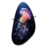 Ethereal Glow Jellyfish II - Asymmetric Metal Wall Clock